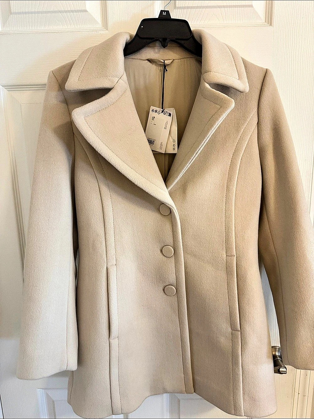 & Other Stories Paris Atelier & Wool-Blend Pea Coat in Cream Size 6 NWT